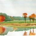 Hunting Creek Marsh, MD 22x7 Watercolor (in private collection)