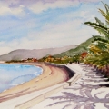 Promenade, Sicily 20x14 Watercolor