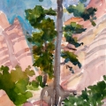 Slot Canyon at Tent Rocks, NM 10x14 Watercolor