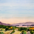 Late Afternoon above Santa Fe, NM 14x10 Watercolor