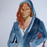 Blue Hoodie (11x15) | Watercolor