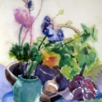 Blue Flowers_14x20 Watercolor