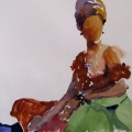 Model in Turban 12 x 16 Watercolor