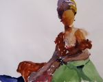 Model in Turban 12 x 16 Watercolor