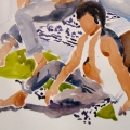 Seated Guy_14x14 Watercolor