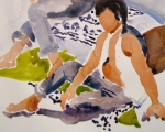 Seated Guy_14x14 Watercolor