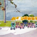 Bicycles for Rent 15x11 Watercolor