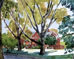 Along Colonel's Row 16x12 Watercolor