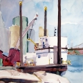 White Tugboat 14x20 Watercolor