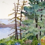 Blue Drum,  Monhegan Island, ME 20X14 Watercolor