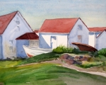 Coast Guard Station, Monhegan Island, ME, 12x16 Watercolor