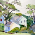 Housing Cluster, Rockland 12x16 Watercolor