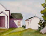 School house, Monhegan Island, ME, 12x16 Watercolor