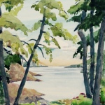 Dodge Point Beach, ME 16x12 Watercolor