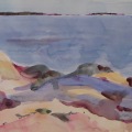 Lucetia Beach Rocks, ME 10x14 Watercolor