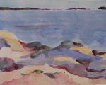 Lucetia Beach Rocks, ME 10x14 Watercolor