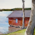 Lake Mahopac Boathouse 15x11 Watercolor