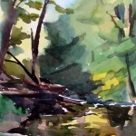 The Brook 10x14 Watercolor (in private collection)