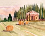 Crematorium, Italy 16x12 Watercolor
