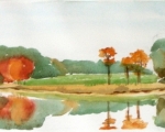 Hunting Creek Marsh, MD 22x7 Watercolor (in private collection)