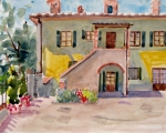 Our Villa in Fibocci, Italy, 16x12 Watercolor
