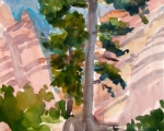 Slot Canyon at Tent Rocks, NM 10x14 Watercolor