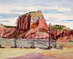 View from Ghost Cabin, Ghost Ranch, NM 14x10 Watercolor