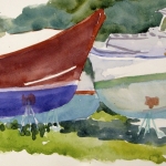 In Spruce Head Boatyard, ME 10x8 Watercolor