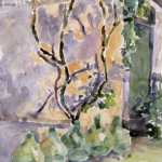 Green Glass Jars, Umbria, Italy 12x16 Watercolor