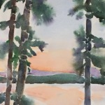 Sunrise on San Juan Island, WA 14x10 Watercolor